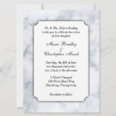 White Marble Classy Wedding Uitnodiging (Voorkant)