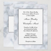White Marble Classy Wedding Uitnodiging (Voorkant / Achterkant)