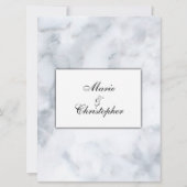 White Marble Classy Wedding Uitnodiging (Achterkant)