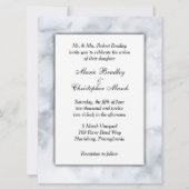 White Marble Classy Wedding Uitnodiging (Voorkant)