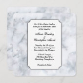 White Marble Classy Wedding Uitnodiging (Voorkant / Achterkant)