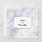 White Marble Classy Wedding Uitnodiging (Achterkant)