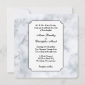 White Marble Classy Wedding Uitnodiging (Voorkant)