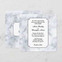 White Marble Classy Wedding Uitnodiging