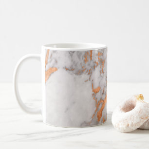 White Marble & Copper Cup Koffiemok