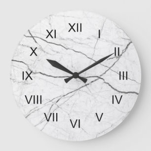 White marble Depiction Black Roman Numerals Grote Klok