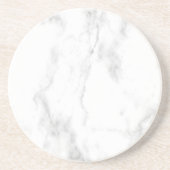 White Marble Elegant Design Trendy Sjabloon Round Zandsteen Onderzetter (Voorkant)
