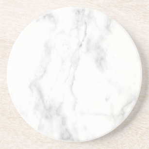 White Marble Elegant Design Trendy Sjabloon Round Zandsteen Onderzetter