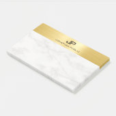 White marble Elegant Modern Faux Gold Sjabloon Post-it® Notes (Schuin)