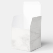 White Marble Elegant Modern Sjabloon Trendy Bedankdoosjes (Geopend)