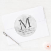 White Marble Elegant Monogram Business Classic Rou Ronde Sticker (Envelop)