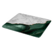 White Marble Emerald Green Agate Gold Glitter Snijplank (Hoek)