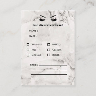 White Marble Eyelash Extension Client Consulting Visitekaartje