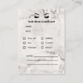 White Marble Eyelash Extension Client Consulting Visitekaartje (Voorkant)