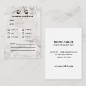 White Marble Eyelash Extension Client Consulting Visitekaartje (Voorkant / Achterkant)
