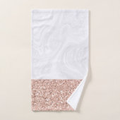 White Marble Faux Roos Gold Pink Glitter Bad Handdoek (Handdoek)