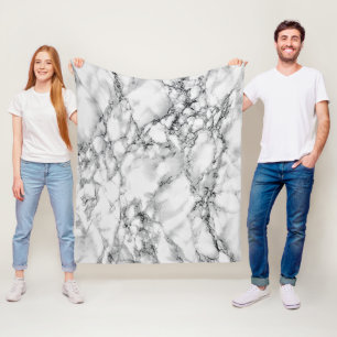 White marble Fleece Blanket Deken