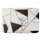 White marble Geometric in Gold Bath Mat (Voorkant)