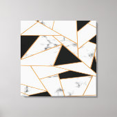White marble Geometric in Gold Canvas Afdruk (Voorkant)