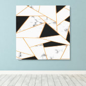 White marble Geometric in Gold Canvas Afdruk (Insitu (Houten vloer))
