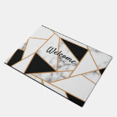 White marble Geometric in Gold Deurmat (Schuin)