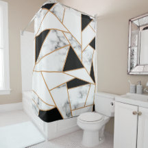 White marble Geometric in Gold
