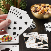 White marble Geometric in Gold Pokerkaarten (Insitu)