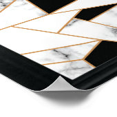 White marble Geometric in Gold Poster (Hoek)