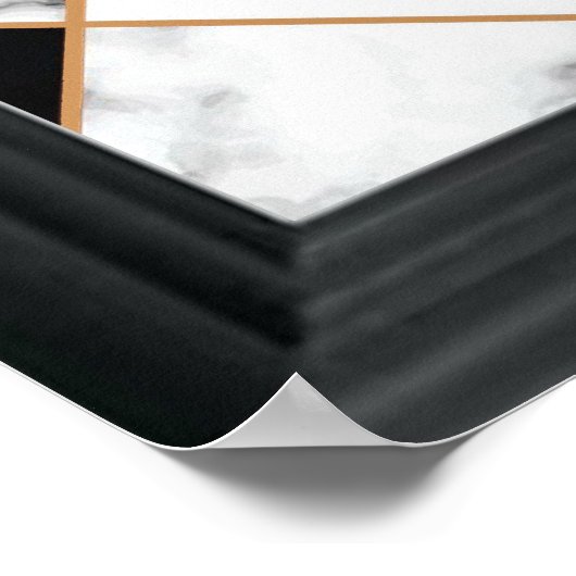 White marble Geometric in Gold Poster (Hoek)