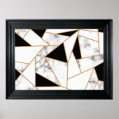 White marble Geometric in Gold Poster (Voorkant)