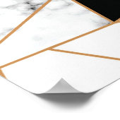 White marble Geometric in Gold Poster (Hoek)