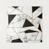 White marble Geometric in Gold Wandkleed (Voorkant)