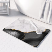 White marble Gilded Black Agate Badmat