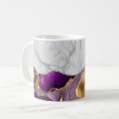 White marble Gilded Black Agate Koffiemok (Voorkant links)