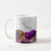 White marble Gilded Black Agate Koffiemok (Links)
