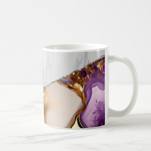 White marble Gilded Black Agate Koffiemok (Rechts)