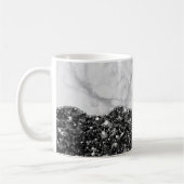 White marble Gilded Black Agate Koffiemok (Links)