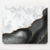 White marble Gilded Black Agate Muismat (Voorkant)