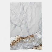 White marble Gilded Black Agate Theedoek (Verticaal)