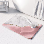 White Marble Gilded Blush Pink Agate Badmat