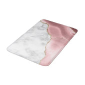 White Marble Gilded Blush Pink Agate Badmat (Gekanteld)