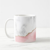 White Marble Gilded Blush Pink Agate Koffiemok (Links)