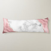 White Marble Gilded Blush Pink Agate Lichaamskussen (Voorkant)