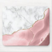 White Marble Gilded Blush Pink Agate Muismat (Voorkant)