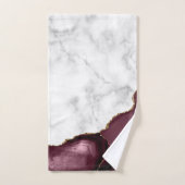 White Marble Gilded Burgundy Agate Bad Handdoek (Handdoek)