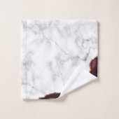 White Marble Gilded Burgundy Agate Bad Handdoek (Wasdoekje)