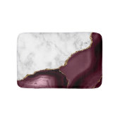White Marble Gilded Burgundy Agate Badmat (Voorkant)