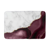 White Marble Gilded Burgundy Agate Medium Badmat (Voorkant)