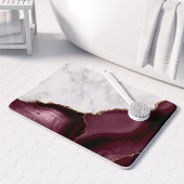 White Marble Gilded Burgundy Agate Medium Badmat