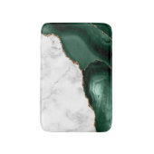 White Marble Gilded Emerald Green Agate Badmat (Voorkant Verticaal)